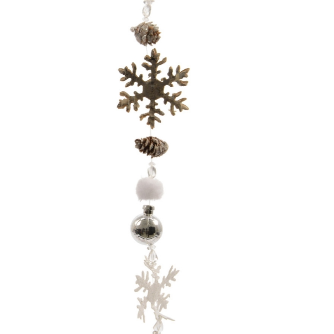 Guirlande Nol Nature Pins et Flocons (1 m) 