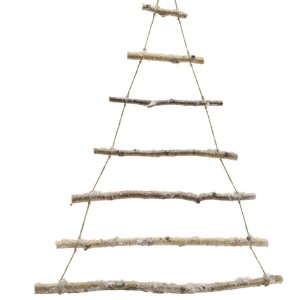 Sapin Mural Branches enneiges (103 cm) - Bois et Corde