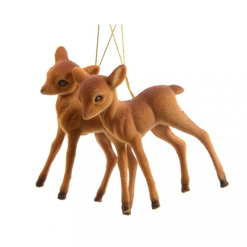 2 Suspensions Faons Roux (9,5 cm) 