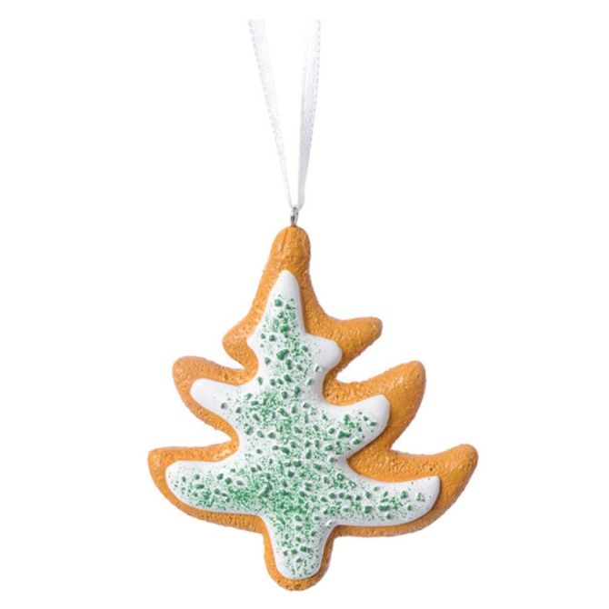 1 Suspension Sapin Biscuit Blanc 2D (8 cm) - Résine 
