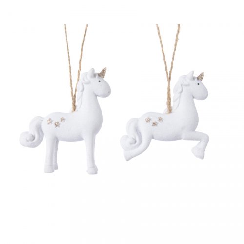 1 Suspension Licorne Blanche (8,5 cm) 