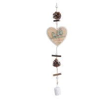 1 Maxi Suspension Merry Christmas Coeur (45 cm) - Bois