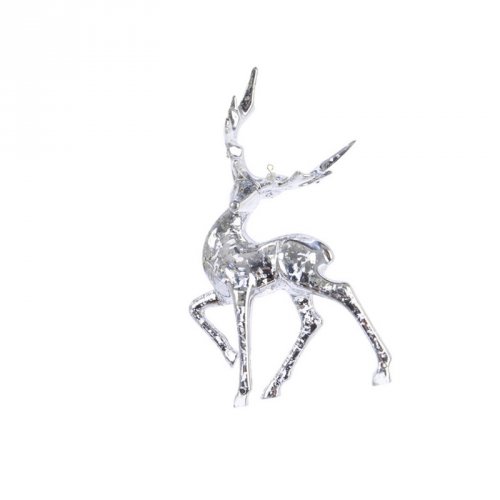 Figurine Renne cabré Argent/Crystal (16 cm) - Acrylique 