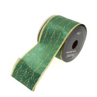 Ruban Large Vert Rameaux Or N2 (2,70 m - 6,3 cm)