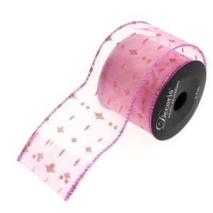 Ruban Large Rose Confettis Or N2 (2,70 m - 6,3 cm)