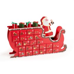 Calendrier de l Avent Traineau Pre Nol (35 cm) - Bois. n1