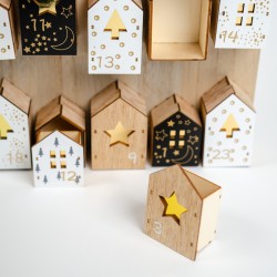 Calendrier de l Avent Maisonnettes (45cm) - Bois. n°1