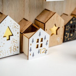 Calendrier de l Avent Maisonnettes (45cm) - Bois. n°2