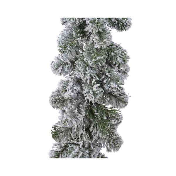 Guirlande De Noël Floquée Neige Artificielle - 270 Cm, Cèdre Blanc Givré Pour Décorations Intérieur/extérieur