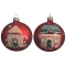 1 Boule de Noël rouge - Maison de Noël images:#0