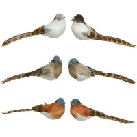 2 Oiseaux Mousse sur Clip - Beige/Bleu matinal