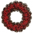 Couronne Neige Baies Rouges et Pomme de Pin  30 cm