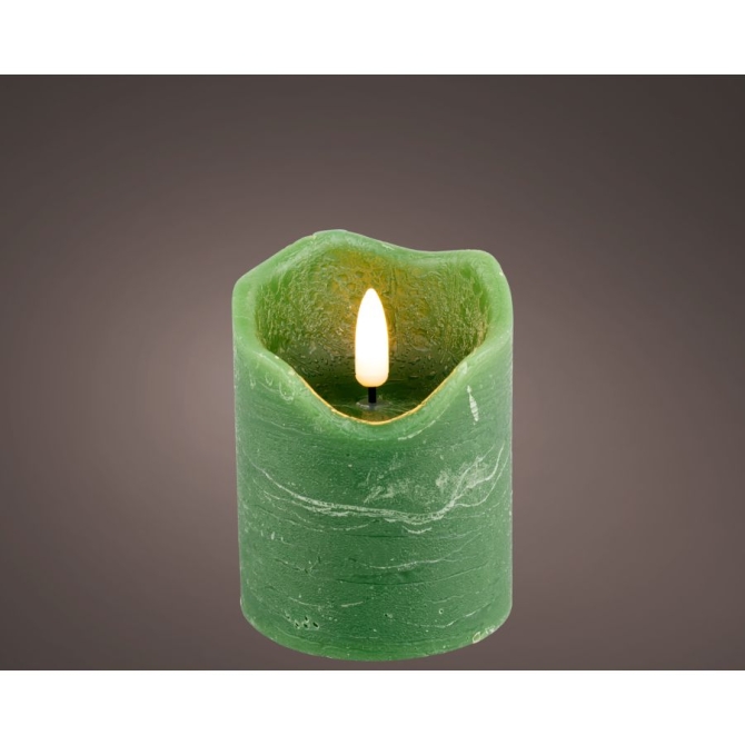 Bougie Intrieur LED Cire - Vert - 9 cm 