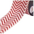 Ruban Jute - Rouge/Nacr Chevron Glitter N2