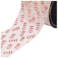 Ruban Jute - Rouge/Nacr HO HO HO Glitter N5