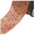 Ruban Jute - Rouge/Nacr Flocon Glitter N6