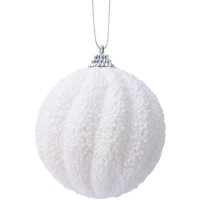 1 Boule en Mousse Pailletts Blanche Hiver