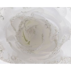 Rose sur Clip Paillettes - Blanc. n1