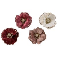 Rose sur Clip Paillettes - Velours - Rose Poudr