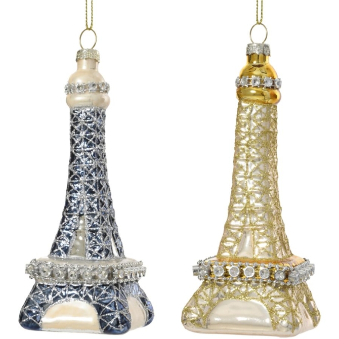 Suspension Tour Eiffel  Verre Paillettes 