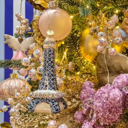 Suspension Tour Eiffel  Verre Paillettes. n1