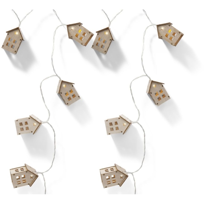 Guirlande LED Lumineuse  Maison Bois 