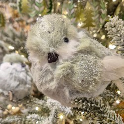 1 Clip  sapin Oiseau Vert Paillet. n2