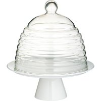 Plat  gteaux sous cloche (porcelaine et verre)