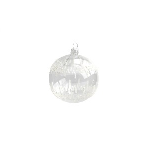 Boule Nol Transparente Zig Zag (8 cm) - Verre