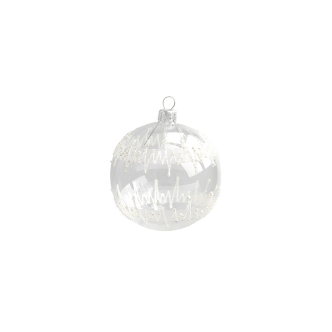Boule Nol Transparente Zig Zag (8 cm) - Verre 