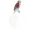 Oiseau Perroquet Blanc/Rose/Argent clip (10 cm) - Verre images:#0