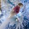 Oiseau Perroquet Blanc/Rose/Argent clip (10 cm) - Verre images:#2