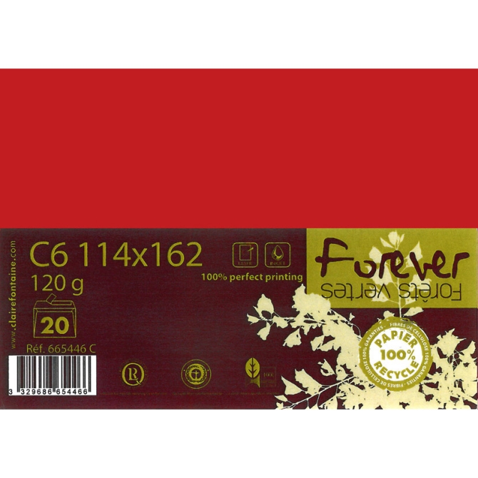 Paquet de 20 Enveloppes Forever - Rouge 