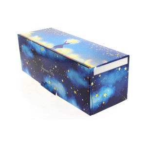 Boîte à Bûche Nuit Etoilée Joyeuses Fêtes (30 cm) - Carton