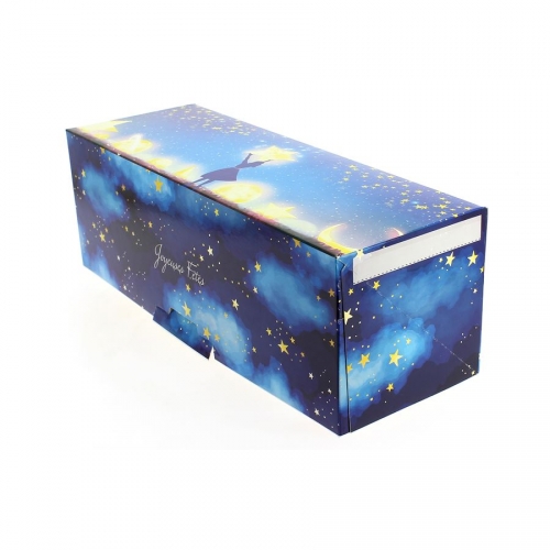 Boîte à Bûche Nuit Etoilée Joyeuses Fêtes (30 cm) - Carton 