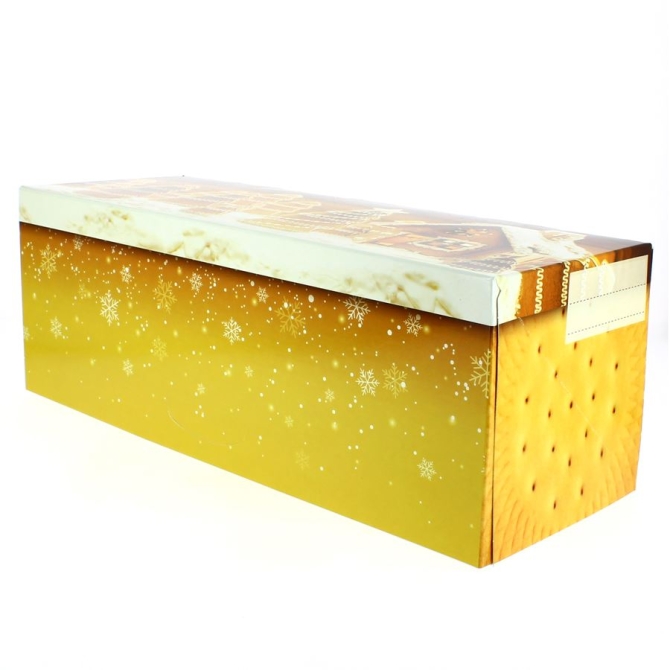 Boîte à Bûche large Pain d Epices (35 cm) - Carton 