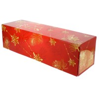 Bote  Bche Sapin large Rouge et Or Joyeuses Ftes (35 cm)