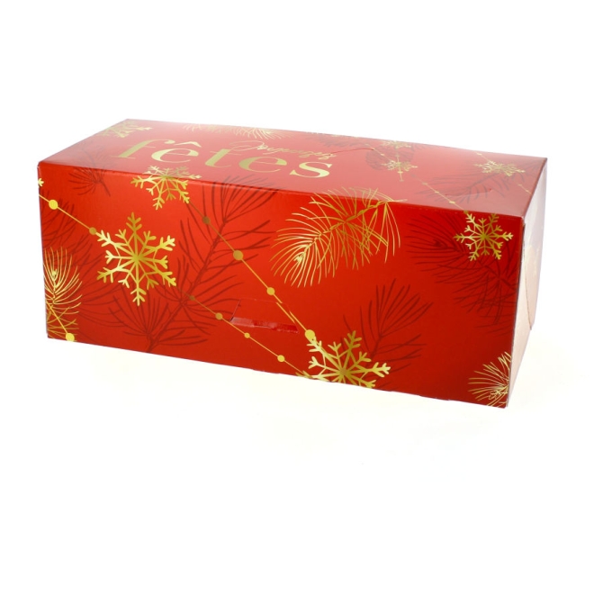 Bote  Bche Sapin large Rouge et Or Joyeuses Ftes (25 cm) 