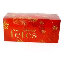 Bote  Bche Sapin large Rouge et Or Joyeuses Ftes (25 cm). n2