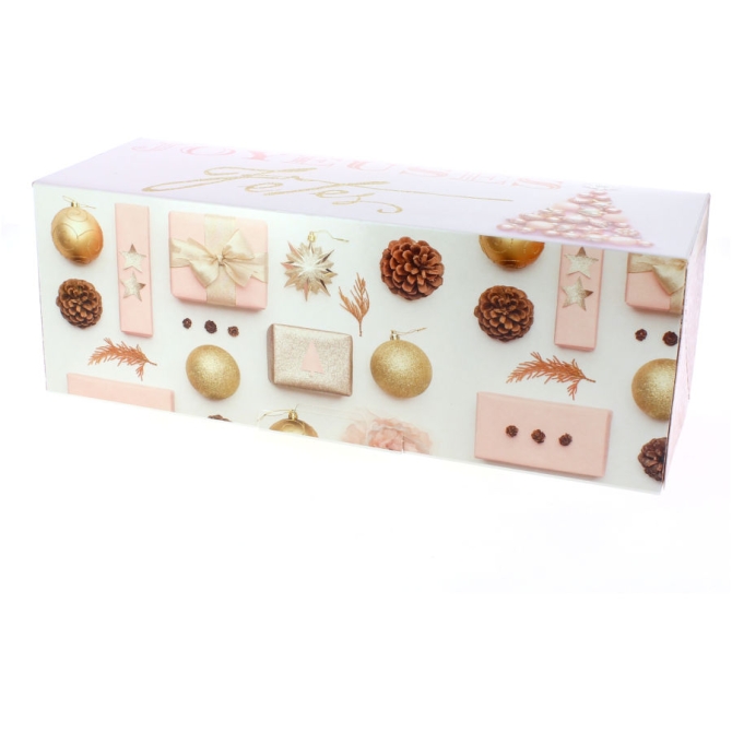 Bote  Bche Joyeuses Ftes Rose Chic - 30 cm 