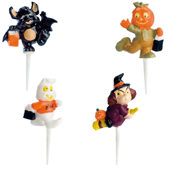 4 Figurines en plastique  piquer Halloween 