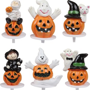 6 Pics Citrouille Halloween 3D plastique