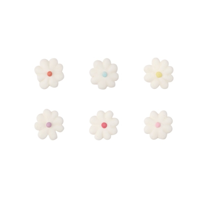 12 Petites Fleurs blanches en sucre 