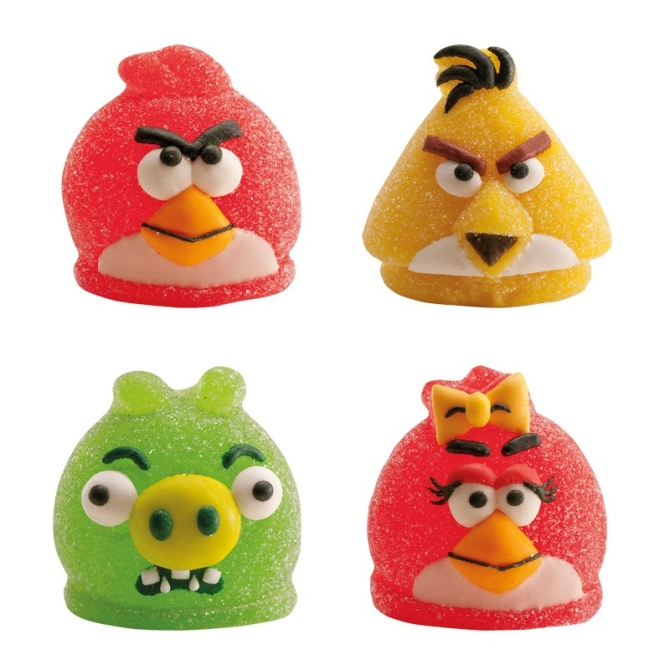4 Figurines Angry Birds en glifi 