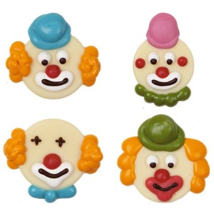 4 Ttes de clown en sucre et chocolat