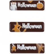 3 Mini Plaquettes Halloween en Chocolat noir (4 cm)