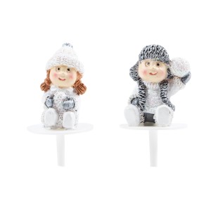 2 Pics Enfants de Nol (3 cm) - Plastique