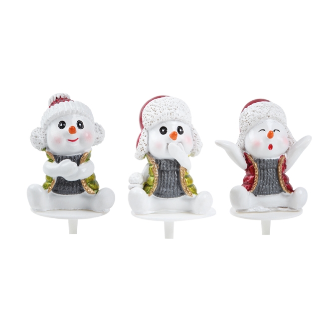 3 Pics Bonhomme de Neige (4 cm) - Plastique 