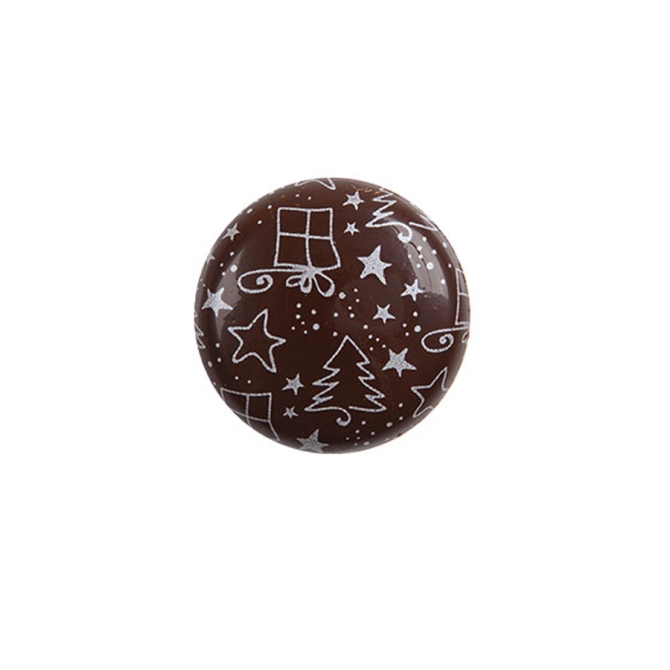 2 Pastilles Nol Argent (3, 5 cm) - Chocolat au Lait 