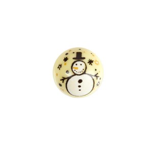 2 Boules bonhomme de Neige Nol (2,8 cm) - Chocolat Blanc